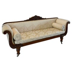 Antike Regency Qualität geschnitzt Mahagoni Double Scroll End Settee