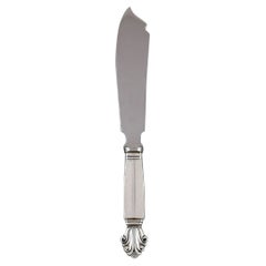 Georg Jensen Acanthus Cake Knife in Sterling Silver and Stainless Steel