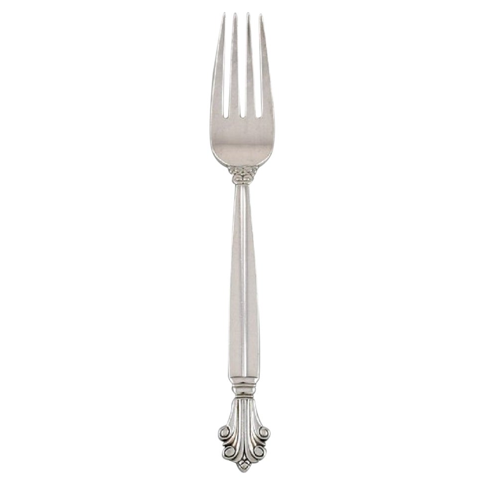 Georg Jensen Acanthus Dinner Fork in Sterling Silver, Two Forks Available For Sale
