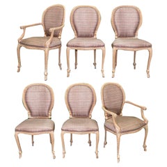 Carved Wood Faux Rope Dining Chairs, Set of 6