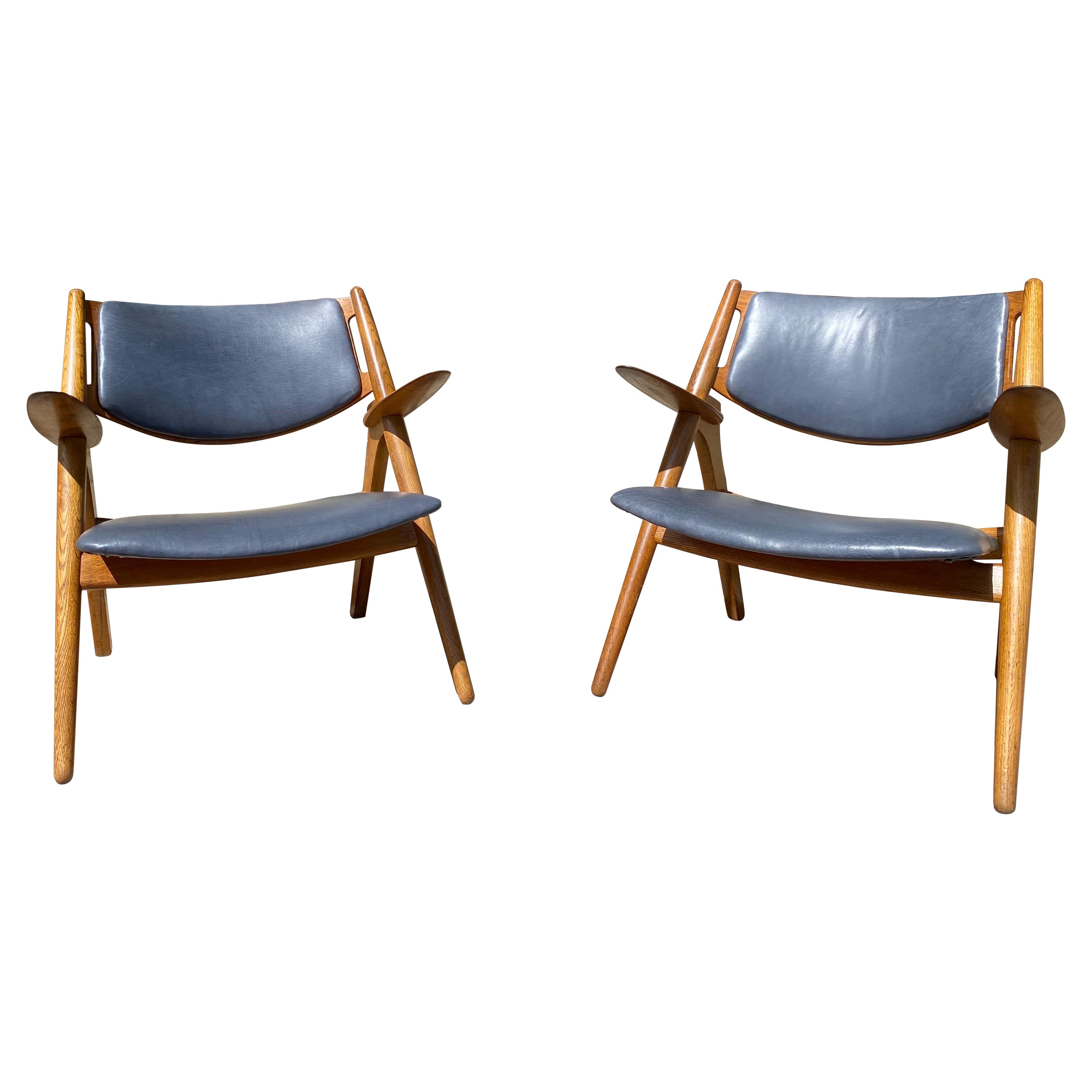 Pair of Hans Wegner Sawbuck Chairs CH28