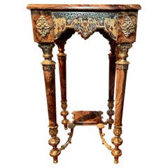 Antique French Gold Bronze-Mounted Russian Onyx & Cloisonné Table Ca. 1850-1870.