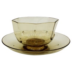 Circa 1925 Murano Glass Dessert Coupe and Tray