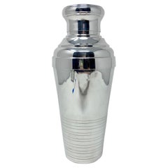 Antique English Art Deco Silver-Plated Hallmarked Cocktail Shaker, circa 1920s