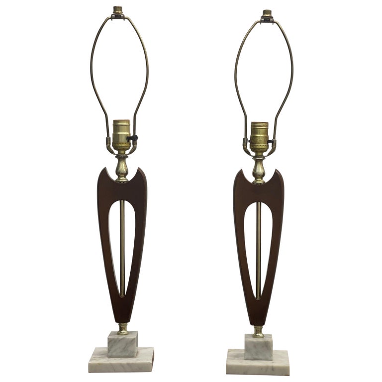 Vintage MidCentury Modern Lamps Set of 2 For Sale at 1stDibs