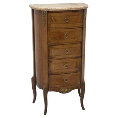 Edwardian Lingerie Chest Circa, 1900s Marble Top Dovetail Drawers Cabinet