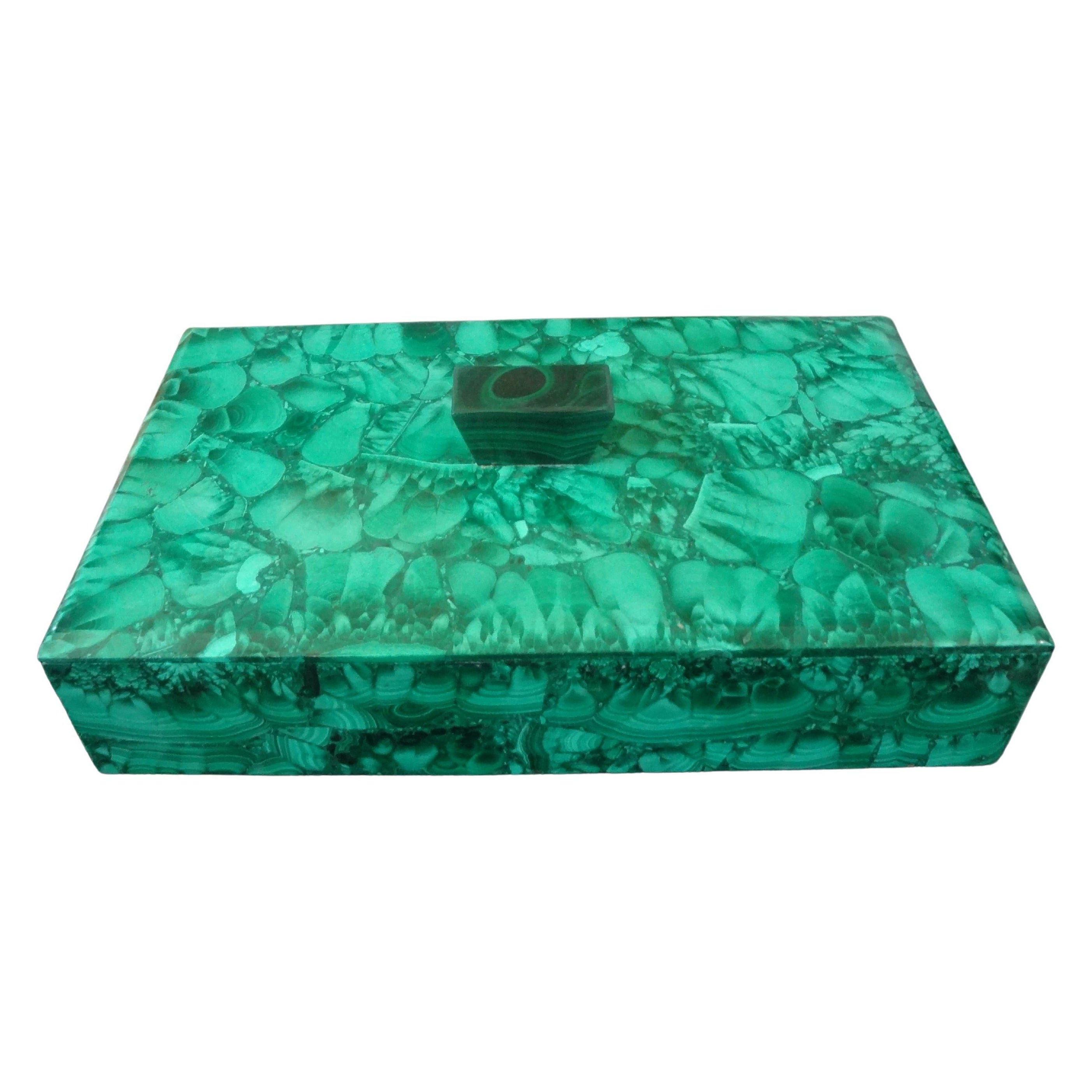Vintage Decorative Malachite Box
