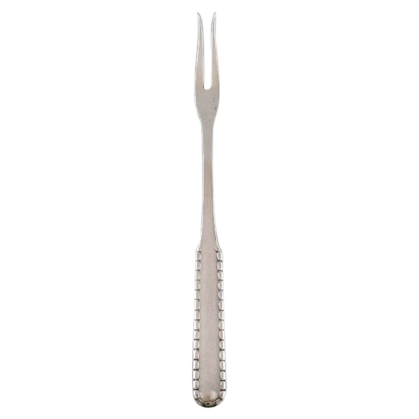 Early Georg Jensen Rope Cold Meat Fork in Silver, 830, Dated 1915-1930 For Sale
