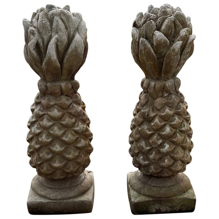 Pair of Pineapple Garden Finials For Sale at 1stDibs concrete