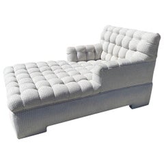 Steve Chase Tufted Chaise Lounge Made by A. Rudin with New Upholstery