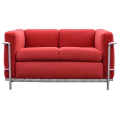 Le Corbusier LC2 Red Sofa by Cassina
