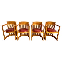 Ultra Rare Cassina Frank Lloyd Wright Set of Barrel Back Dining Chairs