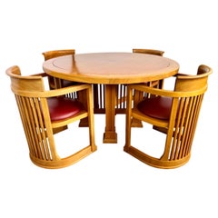 Cassina Frank Lloyd Wright Dining Room Set, Table and Four Chairs