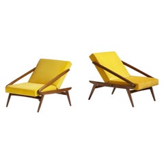Vintage Pair of Ejvind A. Johansson Adjustable Lounge Chairs