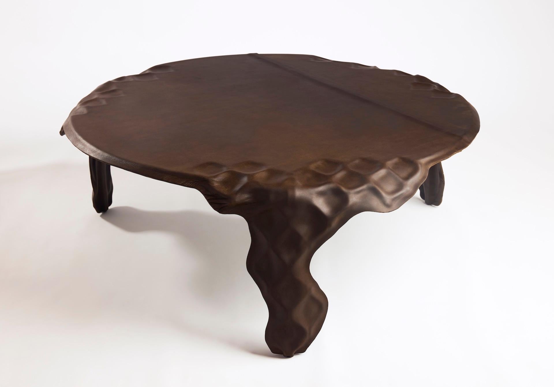'Partu' Italian Leather Coffee Table by Trent Jansen & Johnny Nargoodah For Sale