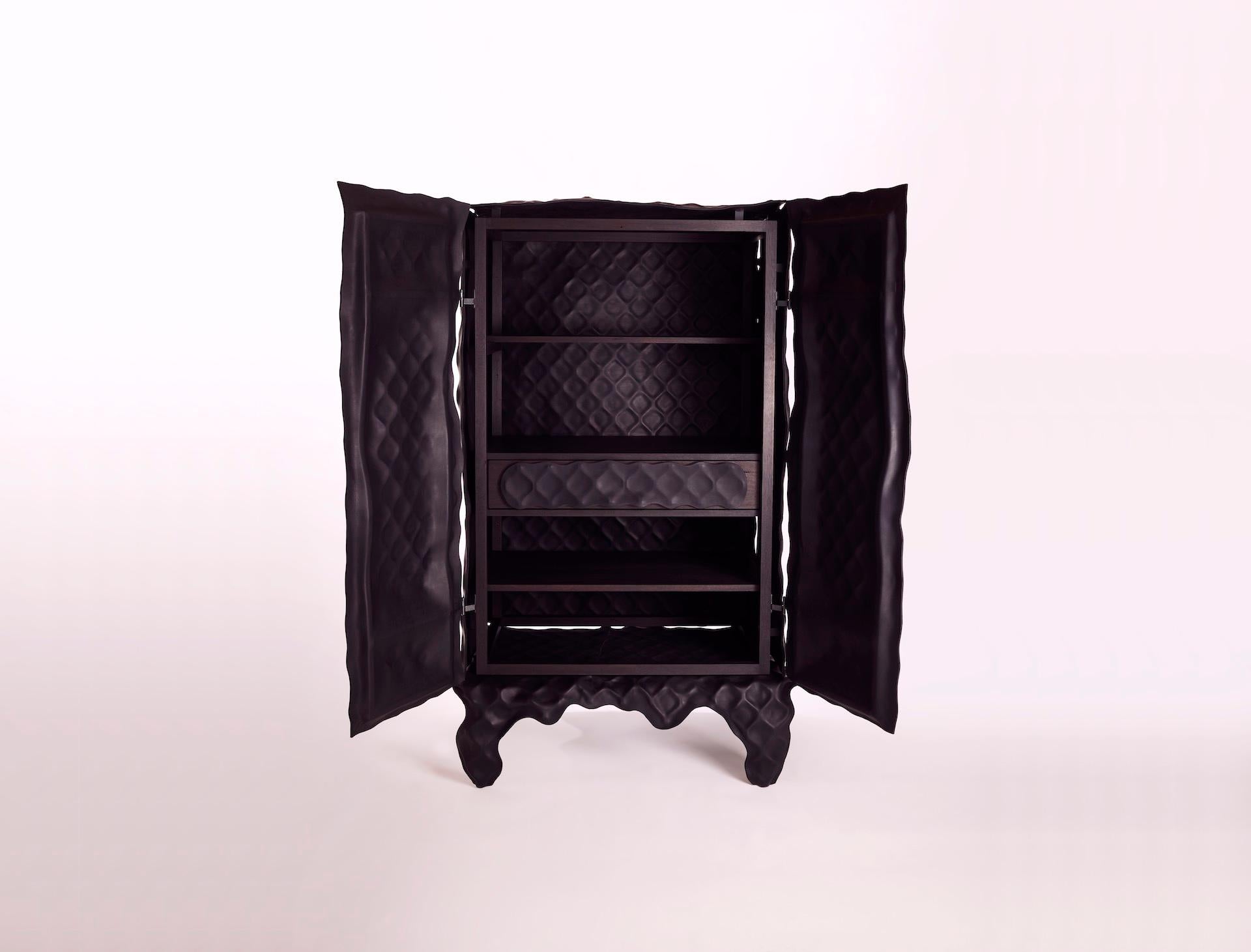 'Partu' New Zealand Leather Cabinet by Trent Jansen & Johnny Nargoodah For Sale