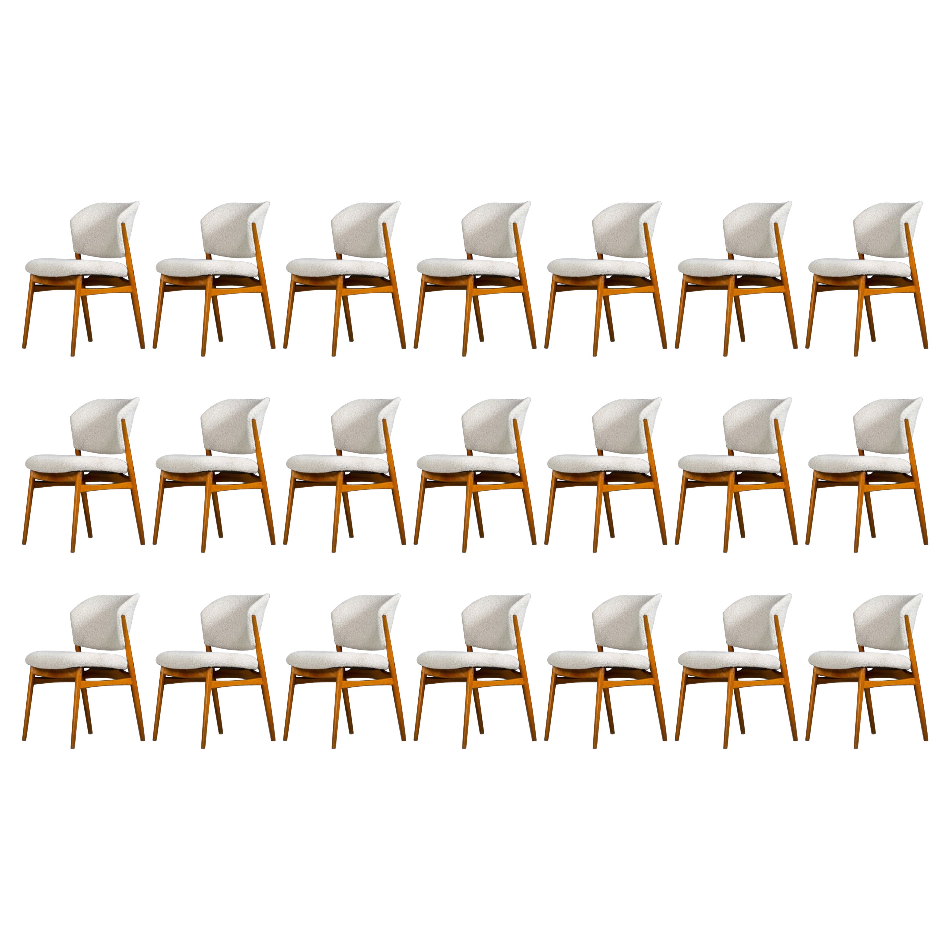 Chaises de salle à manger modernes du milieu du siècle dernier en tissu Bouclé de Spahn, Allemagne, années 1950 en vente