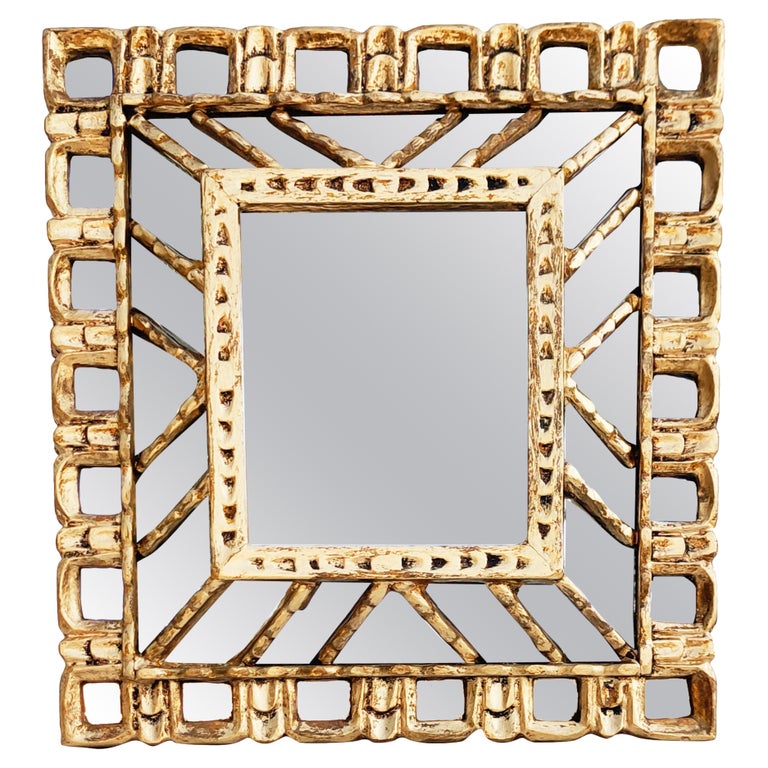 1960s Gold Painted Mirror, Spain For Sale