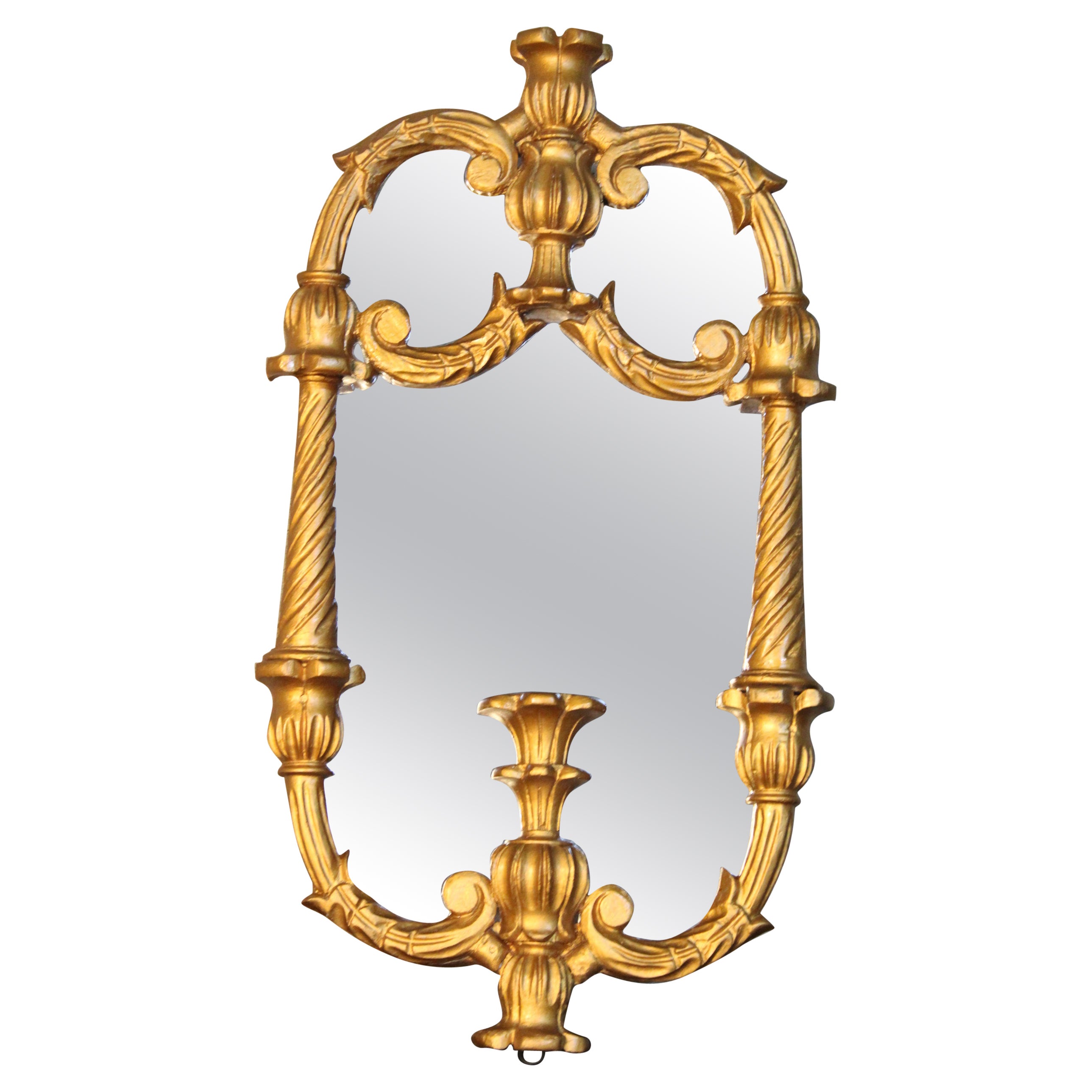 1920s Carved Wood Gilt Mirror For Sale at 1stDibs