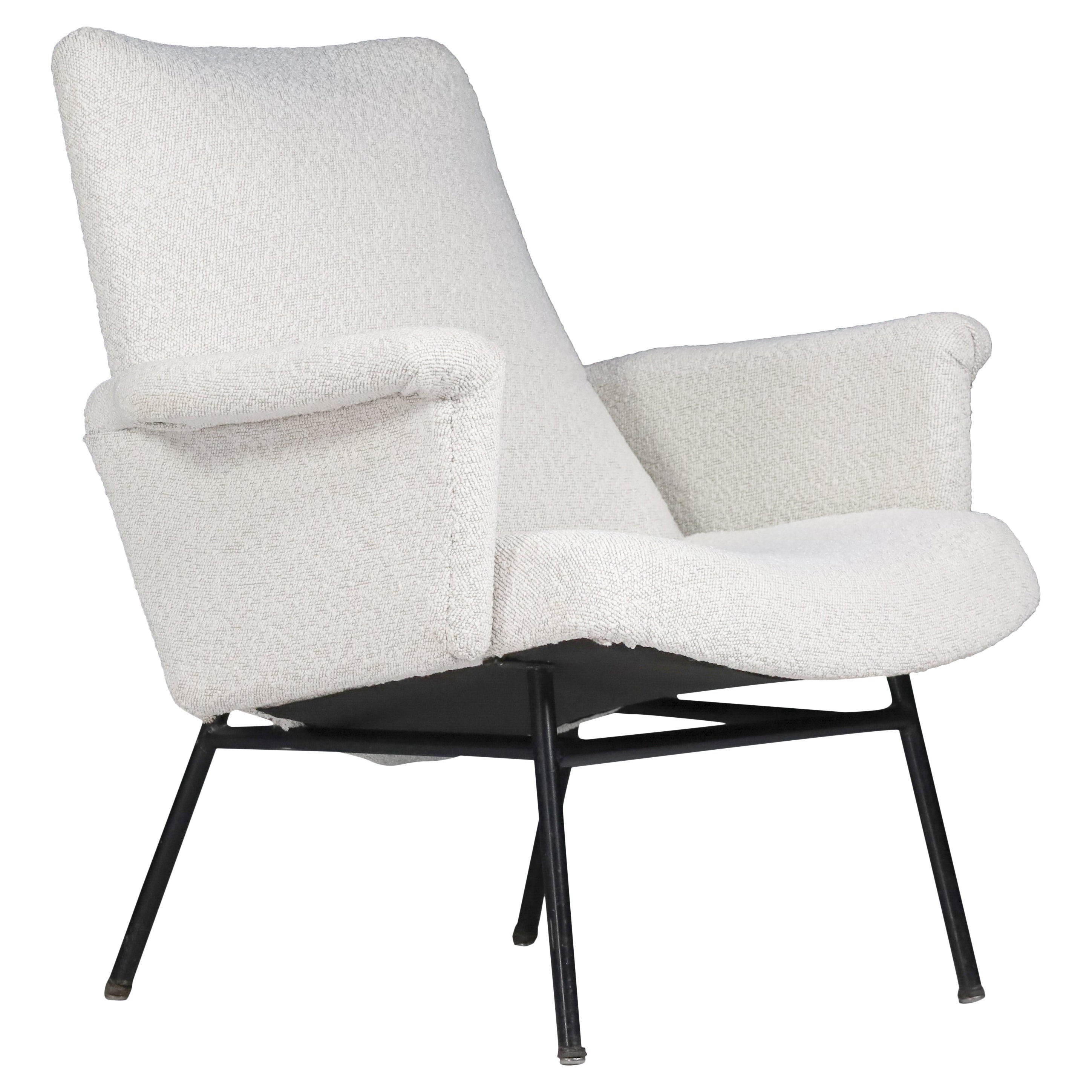 Mid-20th SK660 Armchair by Pierre Guariche in New Bouclé Upholstery France, 1953