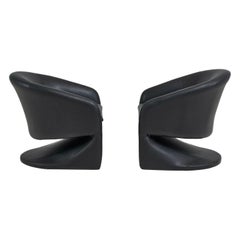 1970's Sculptural Post Modern Lounge Chairs 