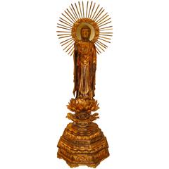 Large and Very Fine Japanese Standing Buddha 8