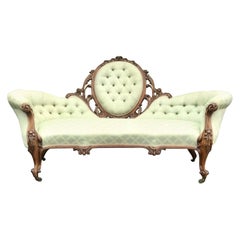 Antique Carved Walnut Cameo Settee