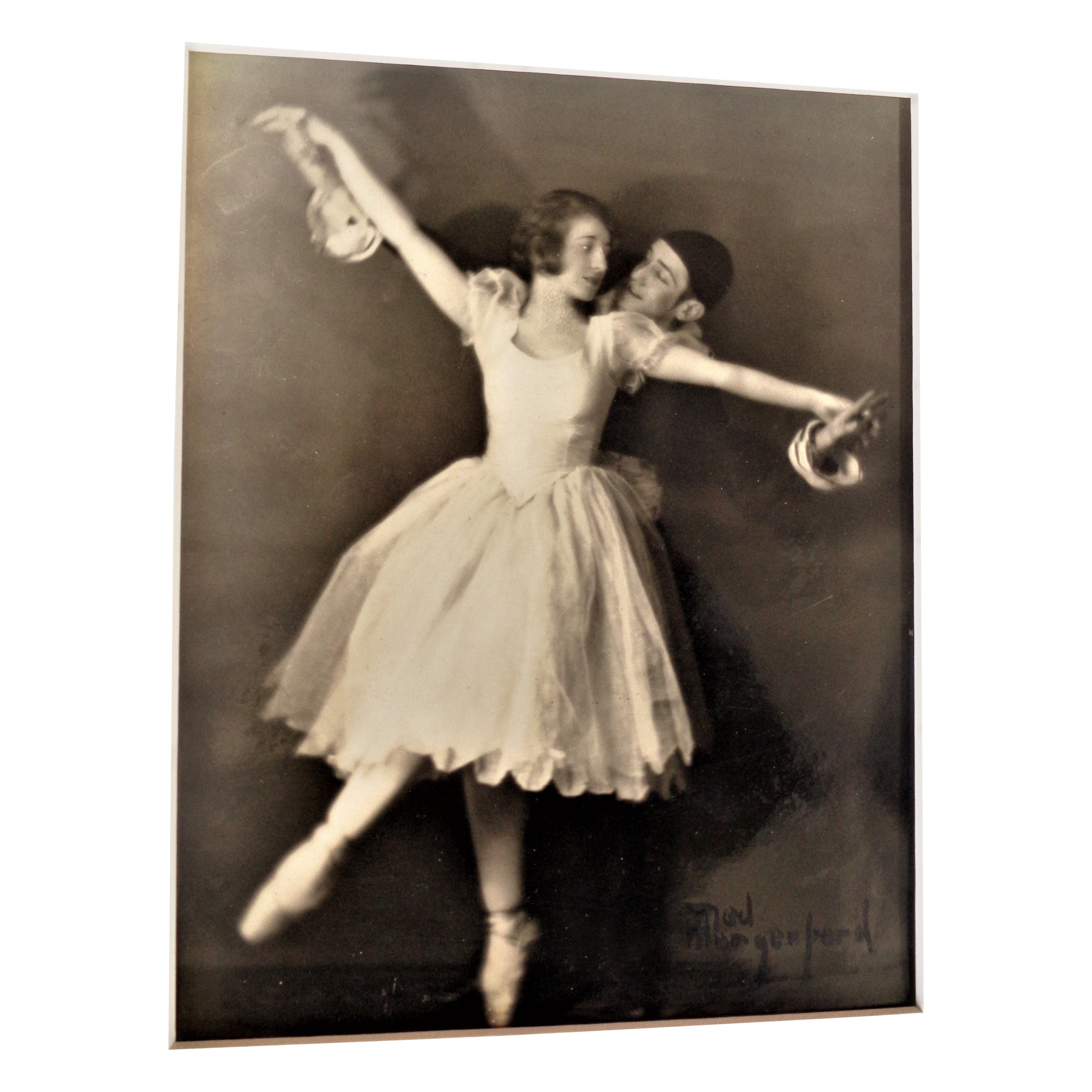 Pictorialist Sepia Tone Gelatin Silver Print Photograph Ballet Dancers, 1910 For Sale