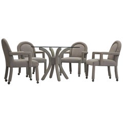 Dining Table and Chairs in the Style of Milo Baughman