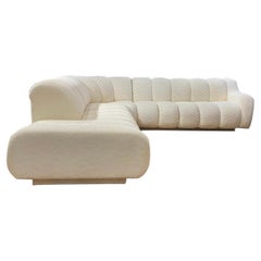 Vintage Channel Tufted Modern Sofa in the Style of Icon Steve Chase by Directional