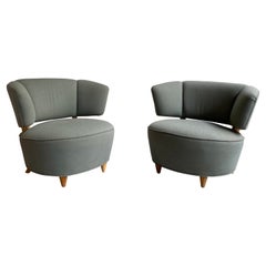 Gilbert Rohde for Herman Miller Upholstered Slipper Chairs
