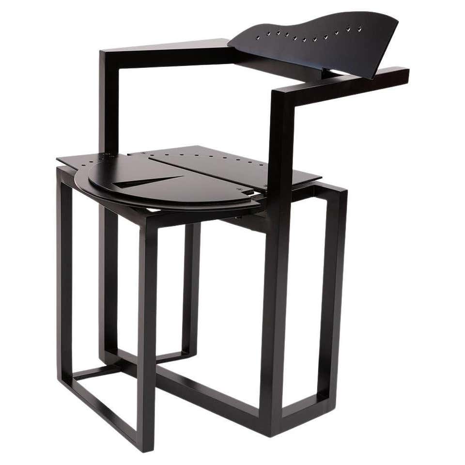Post Modern Chair w/ Attached Telephone Table at 1stDibs