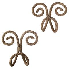 Pair of French Rope Hook Coat Audoux Minet, Circa 1960