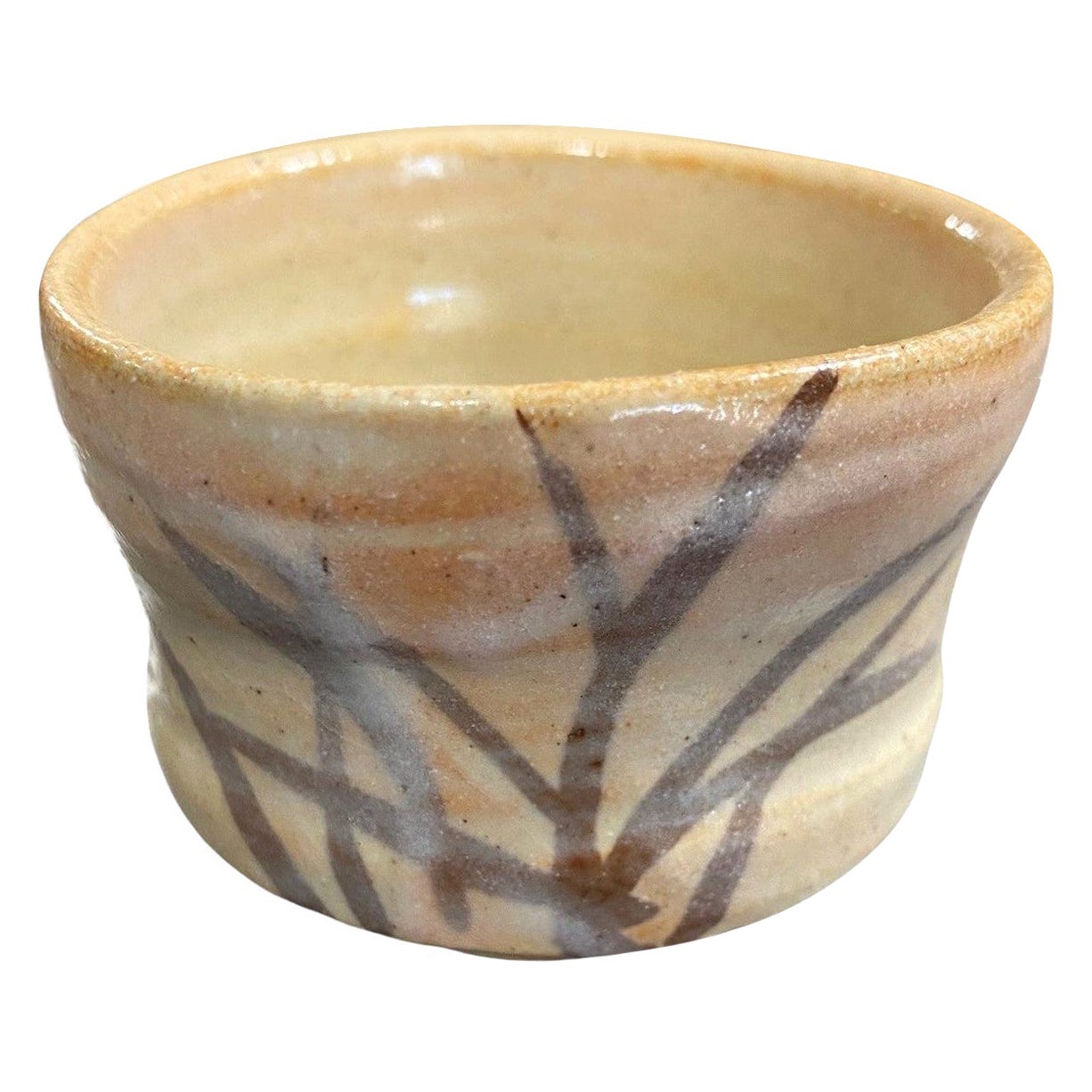 Tasse à thé Sake en porcelaine de Shino signée Rosanjin Kitaoji avec boîte scellée d'origine
