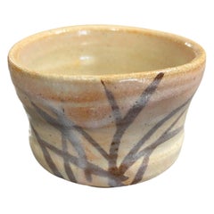 Used Rosanjin Kitaoji Signed Shino Ware Sake Tea Cup with Original Sealed Signed Box