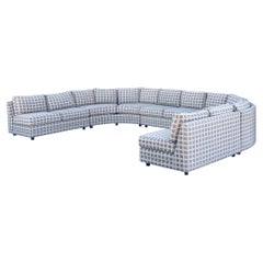 1980s Mid-Century Modern Semicircle 5 Piece Sectional