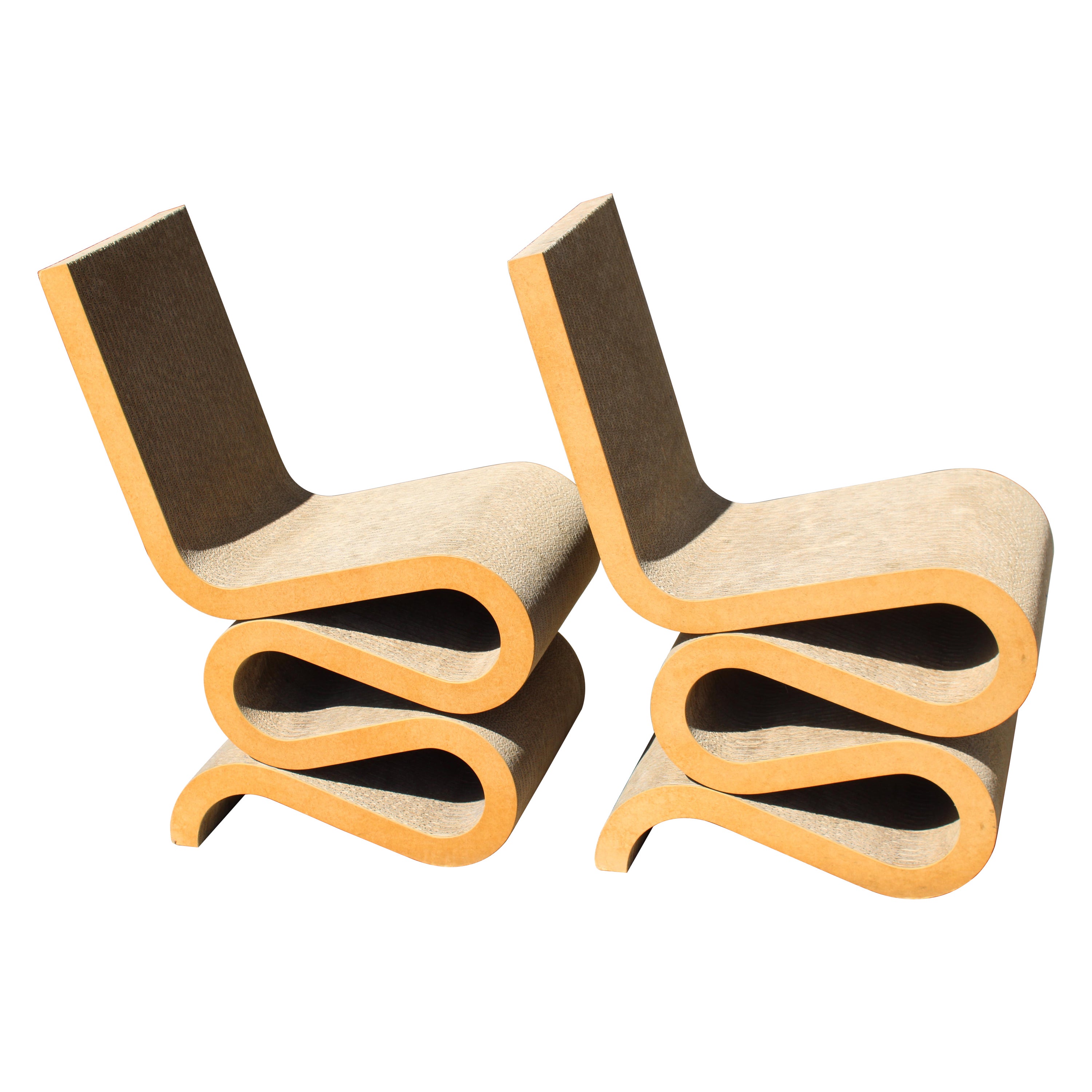 Pair of Vitra Wiggle Chairs Designed by Frank Gehry