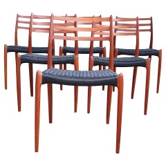 Vintage J.L. Moller 78s Chairs, Set of 6