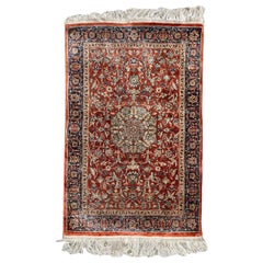 Bobyrug's Very Beautiful Vintage Sino Persian Fine Silk Rug (tapis en soie fine)