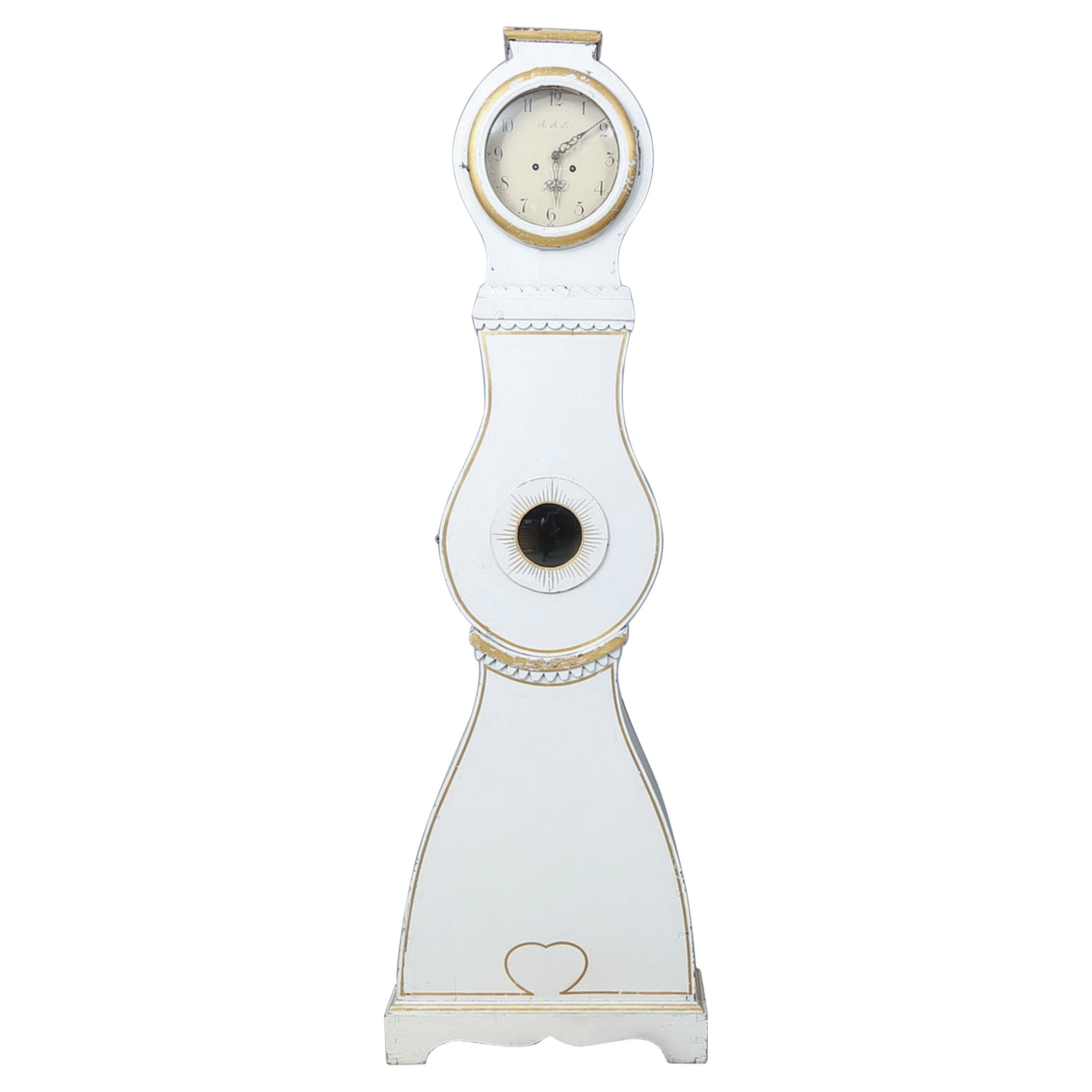 Reloj Sueco Mora Clocks Oro Blanco Principios 1800 Detalle Tallado