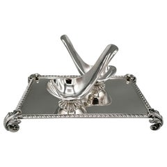 20th Century Italian Solid Silver Double Pipe Holder