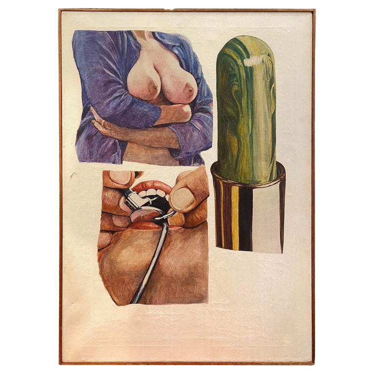 Joseph Raffael "Breast, Drill and Evening Shadow"  1966 Painting on Canvas For Sale