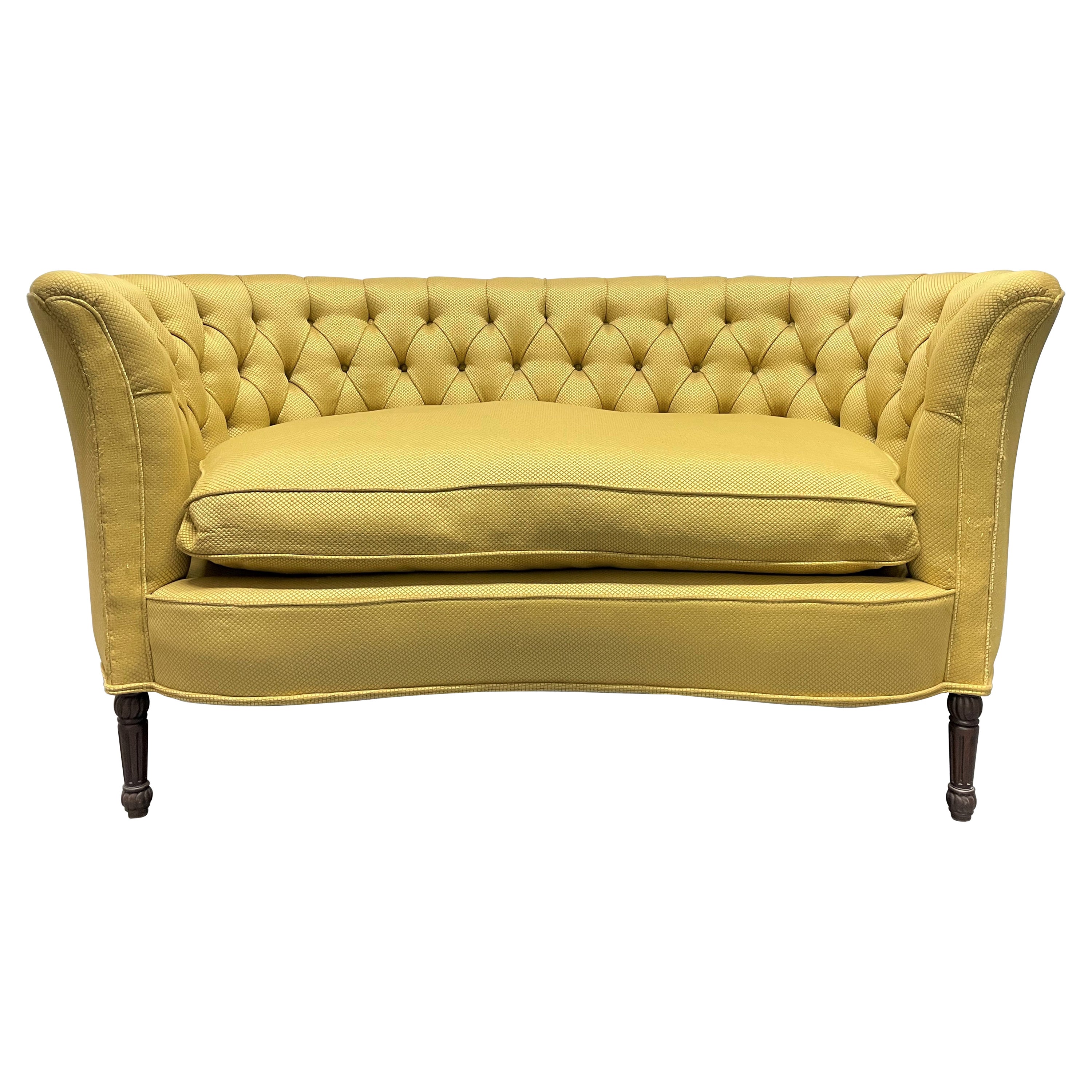 Louis XIV Antique Style Tufted Loveseat For Sale