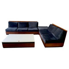 Unique Mid Century Modern Milo Baughman Era Four Piece Sectional Sofa Set