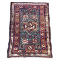 Antique Caucasian Fachralo Kazak Rug circa 1900