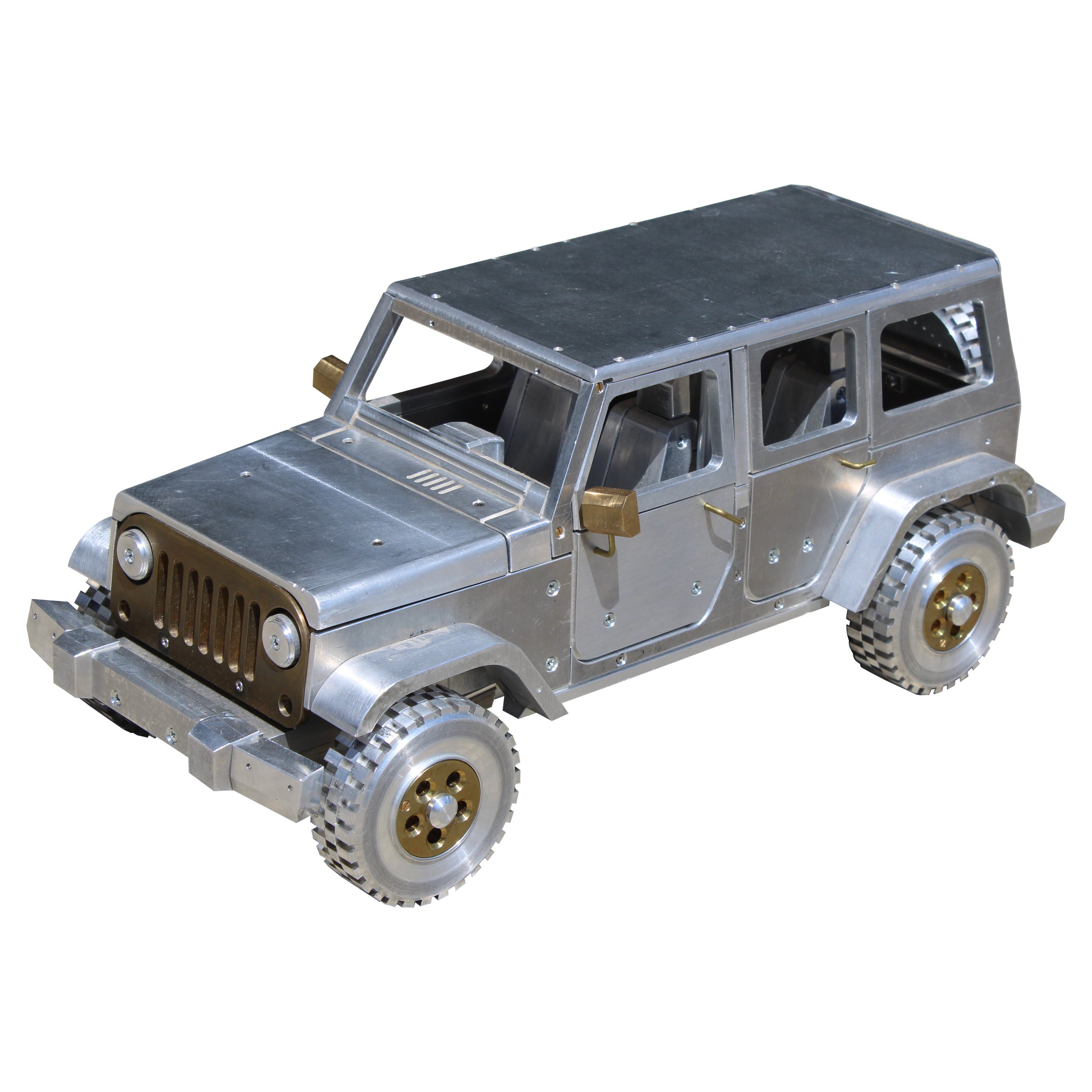 Aluminum and Brass Jeep For Sale