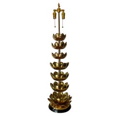 Brass Lotus Lamp by Feldman