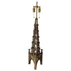 Antique Neo Gothic Bronze Lamp