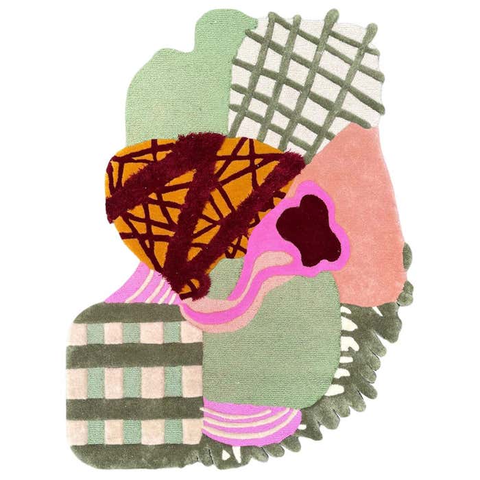 Irregular Shape with Abstract Pink Blush Terracotta Green 'Hey Archie ...