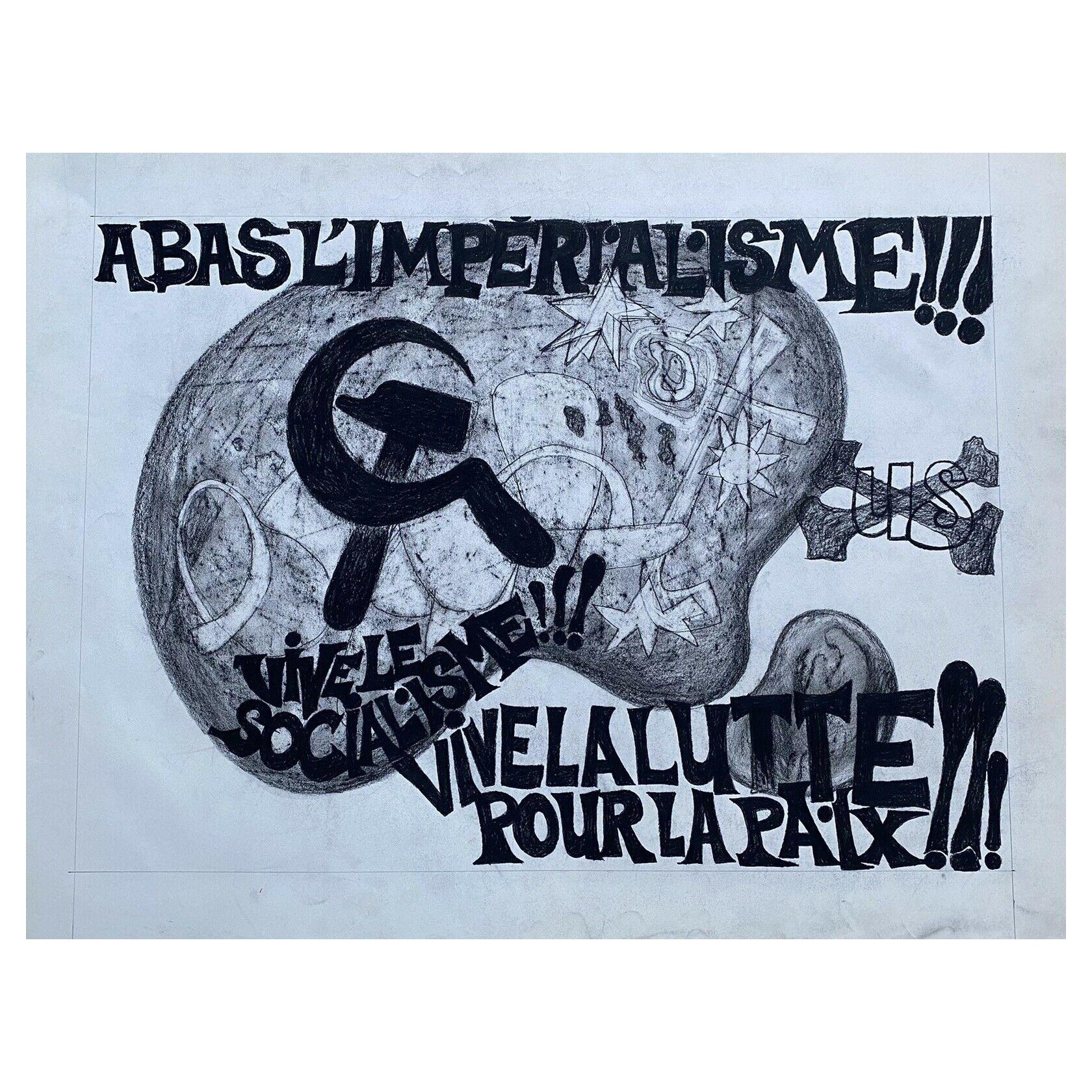 Französisches psychedelisches Plakat, Claude Lagouche, Orignal, 1970er Jahre
